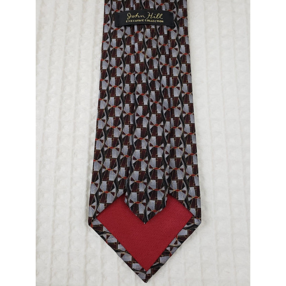 (F5) John Hill Executive Collection Men’s Neck Tie 100% Silk Made In Italy - Picture 3 of 6